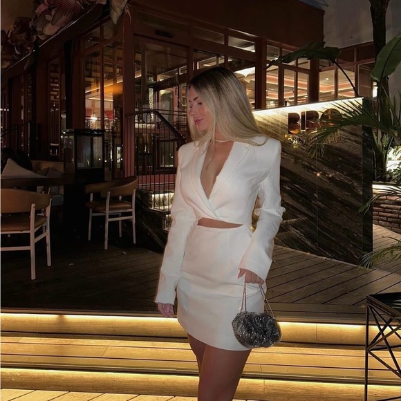 Zara Dresses & Skirts - Zara blazer dress cut out formal suit mini
